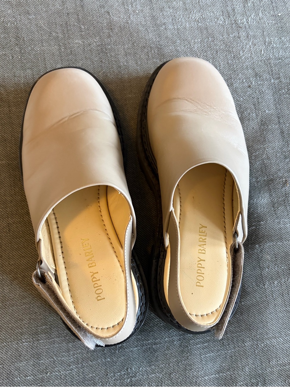 Poppy Barley Lug Mule Taupe - Picture 4 of 5
